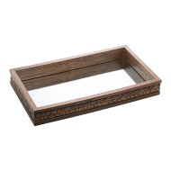 Bandeja Madeira 33,5cm por 19cm e 4,5cm Altura Espelhada Coquinho